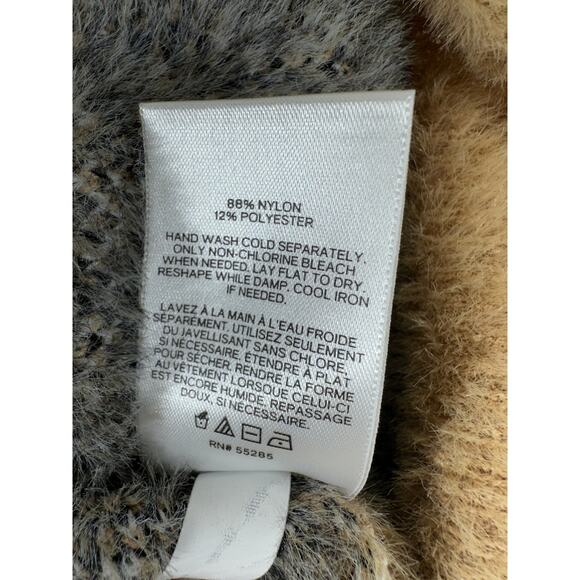 Express Outlet Womens Sweater Size Large Leopard Animal Soft Fuzzy Cropped Boxy - Picture 4 of 8